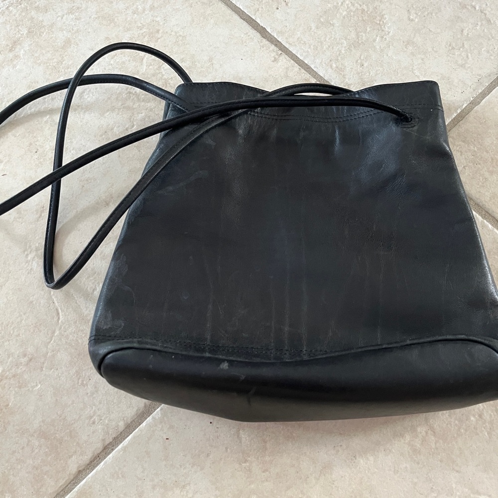 Enzo Angiolini Black Leather Shoulder Bag